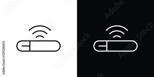 Dog microchip icons. linear trend modern icons set