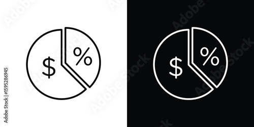 Dividend yield icons. linear trend modern icons set