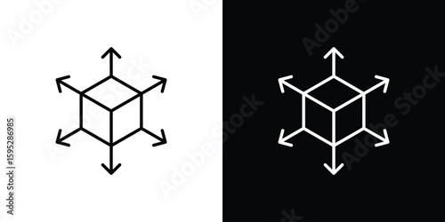 Distribution box icons. linear trend modern icons set