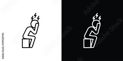 Depression icons. linear trend modern icons set