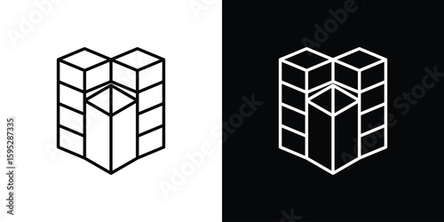 Data center icons. linear trend modern icons set