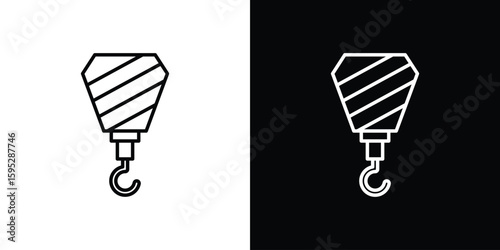 Crane icons. linear trend modern icons set