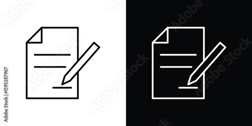 Contract icons. linear trend modern icons set