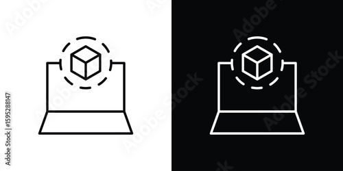 Computer simulation icons. linear trend modern icons set