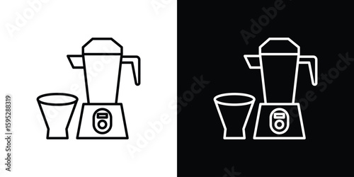Cold pressed juicer icons. linear trend modern icons set