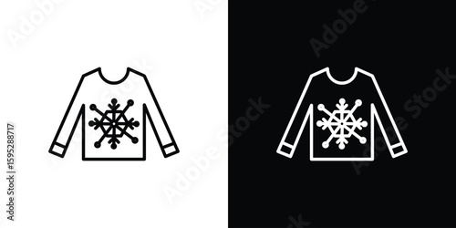 Christmas sweater icons. linear trend modern icons set