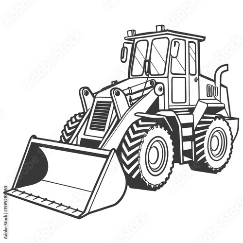 Heavy construction loader with large bucket construction vehicle heavy equipment