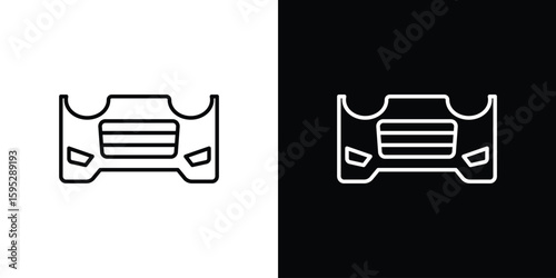 Car bumper icons. linear trend modern icons set