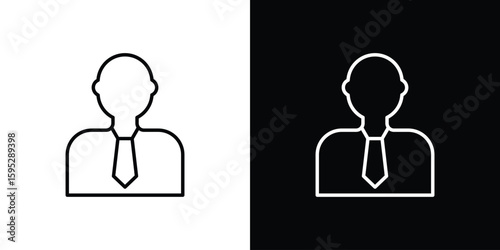 Businessman icons. linear trend modern icons set