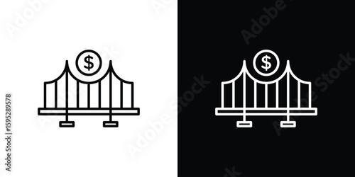 Bridging loan icons. linear trend modern icons set