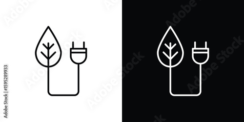 Biomass energy icons. linear trend modern icons set