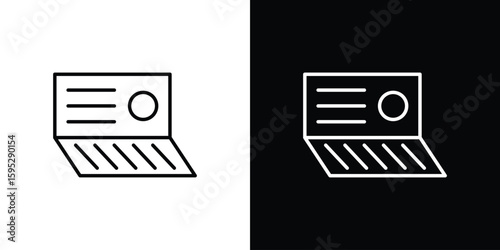 Bankbook icons. linear trend modern icons set