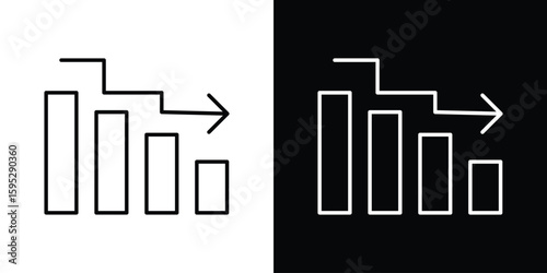 Attrition icons. linear trend modern icons set