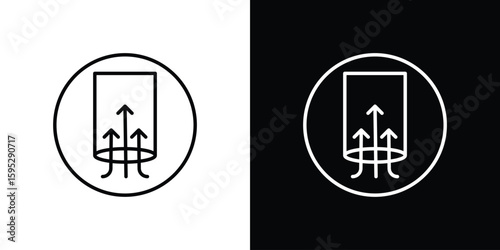 Air suction icons. linear trend modern icons set