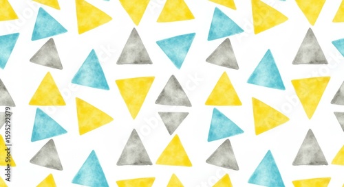 Triangle Pattern Design with Yellow, Blue and Gray Shapes