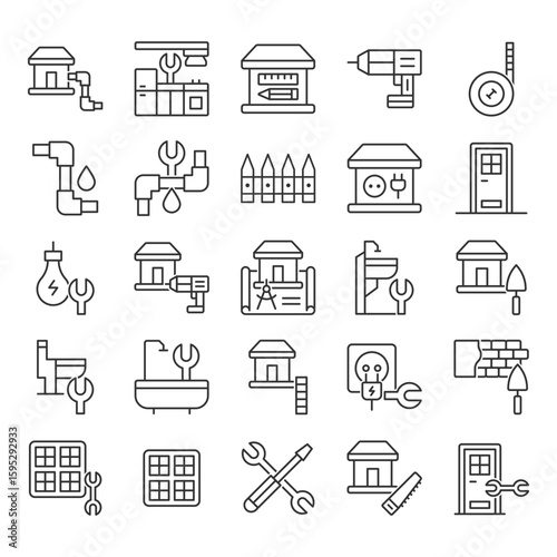 Home Renovation Icon Set