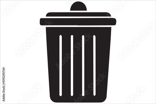 Delete icon, vector garbage trash can bin sign isolated on white, line, outline thin flat design for website.
