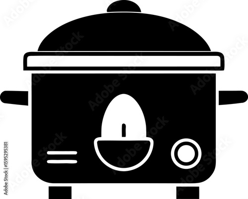 Electric Egg Boiler Silhouette Vector