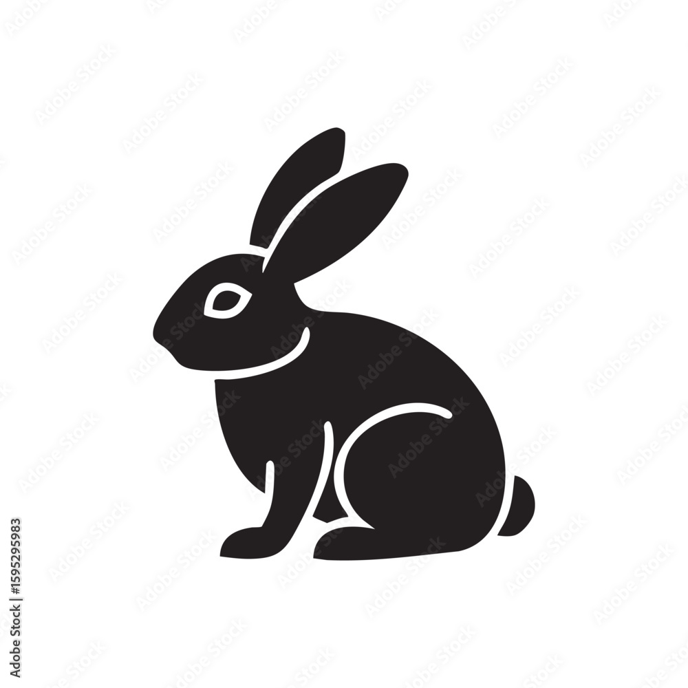 Fototapeta premium Vector illustration of a black rabbit