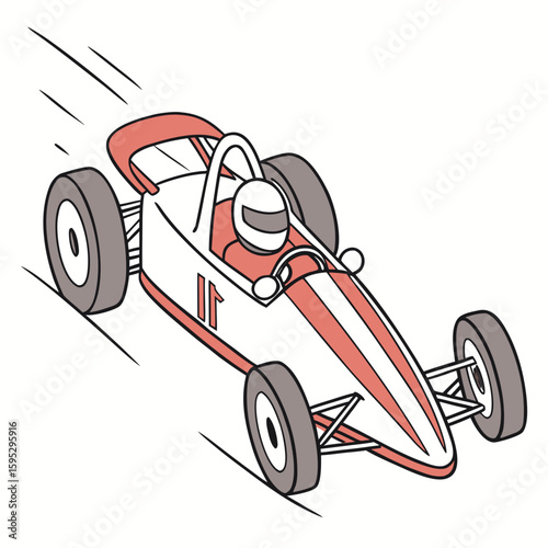 Racing kart driver speeding fast go kart motion