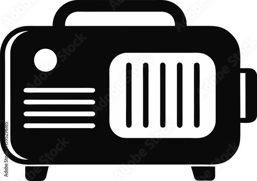 Black and White Portable Heater Silhouette