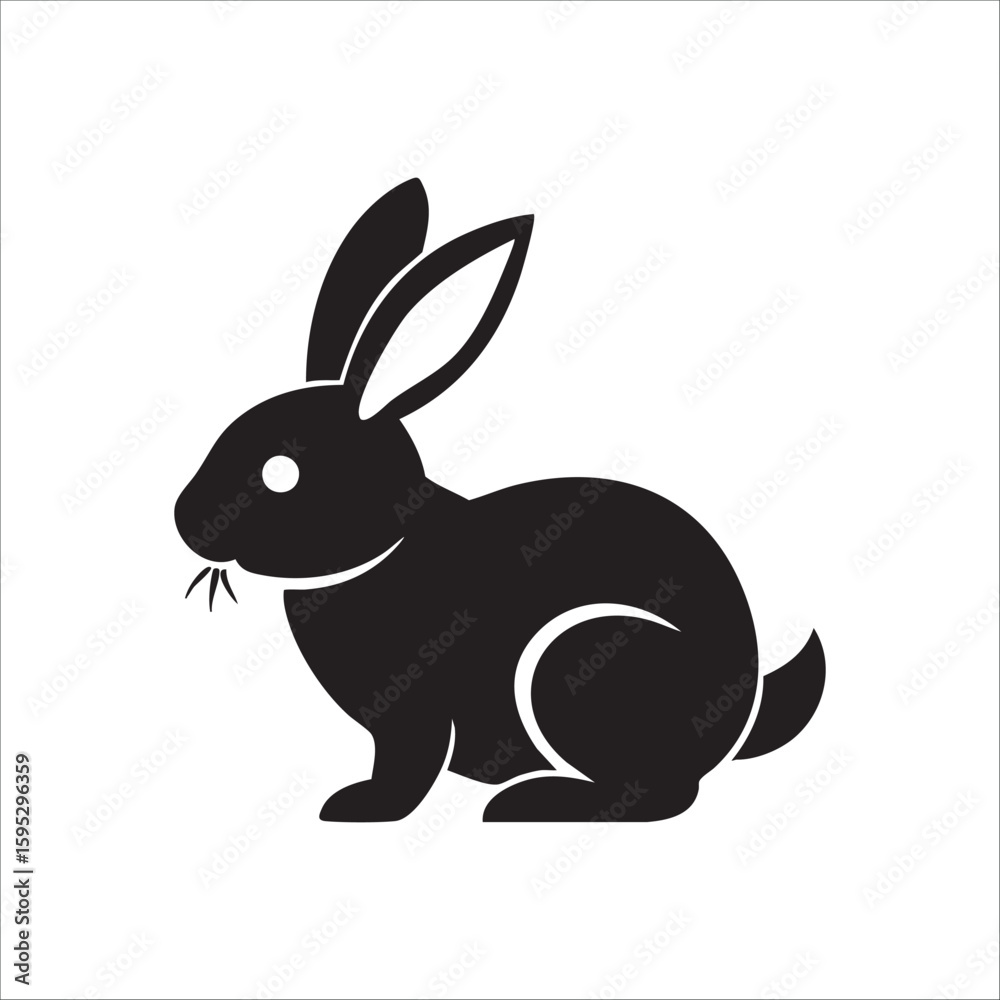 Fototapeta premium Vector illustration of a black rabbit