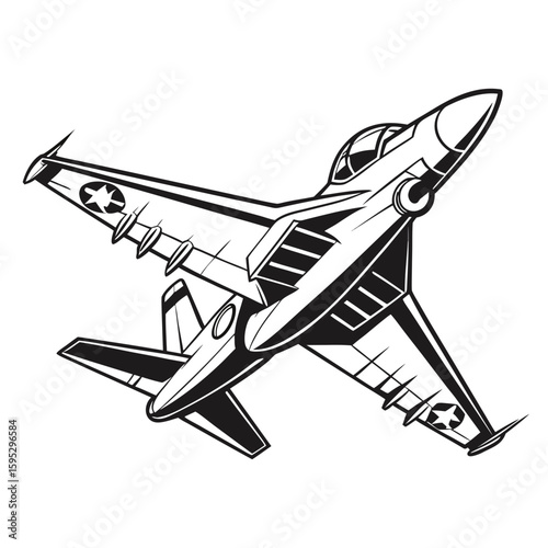 Sleek jet fighter with star insignia aircraft military