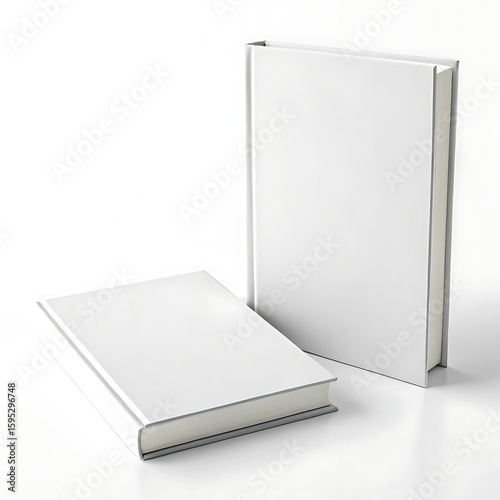 Blank white books cover