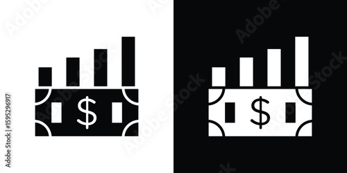 capital gain icon in modern thin line and glyph concept.