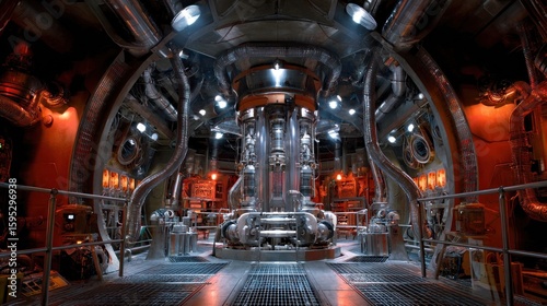 Fototapeta Naklejka Na Ścianę i Meble -  Futuristic, intricate machine room