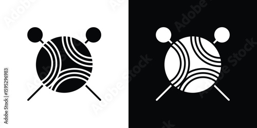 Wool ball icon in modern thin line and glyph concept.
