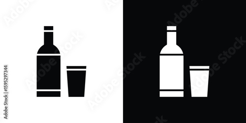 Vodka icon in modern thin line and glyph concept.