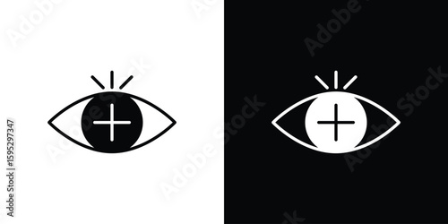 Vision insurance icon in modern thin line and glyph concept.