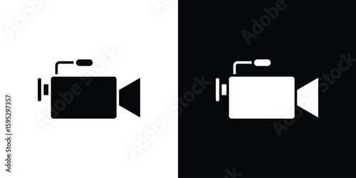 Video camera icon in modern thin line and glyph concept.
