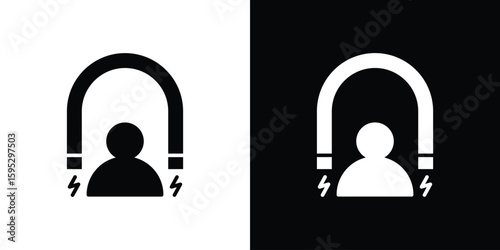 User engagement icon in modern thin line and glyph concept.