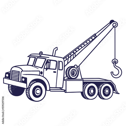 Tow truck with hook crane vehicle