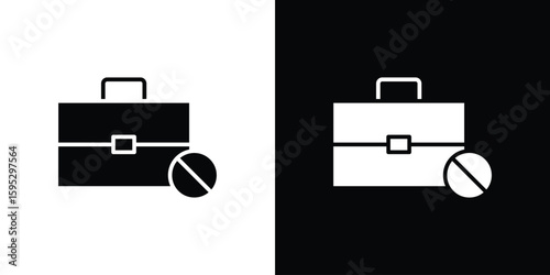 Unemployment icon in modern thin line and glyph concept.