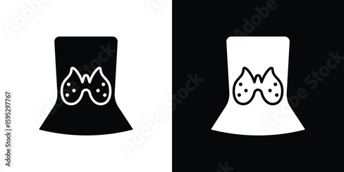 Thyroid icon in modern thin line and glyph concept.