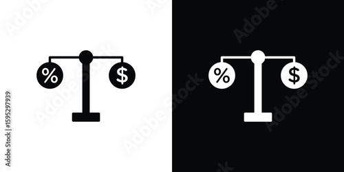 Taxes icon in modern thin line and glyph concept.