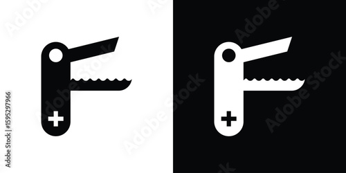 Swiss Knife icon in modern thin line and glyph concept.