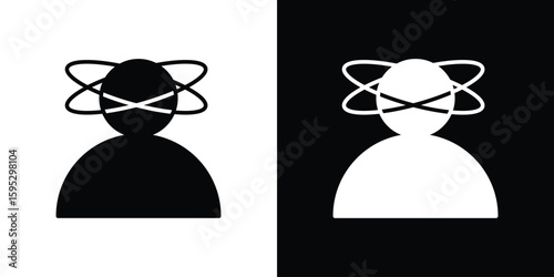 Stress icon in modern thin line and glyph concept.