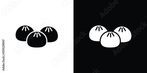 Steamed bread icon in modern thin line and glyph concept.