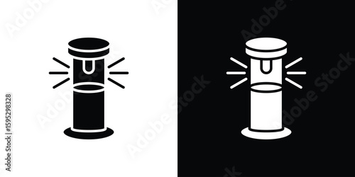 Solar Garden Light lamp icon in modern thin line and glyph concept.