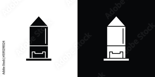 Silo icon in modern thin line and glyph concept.