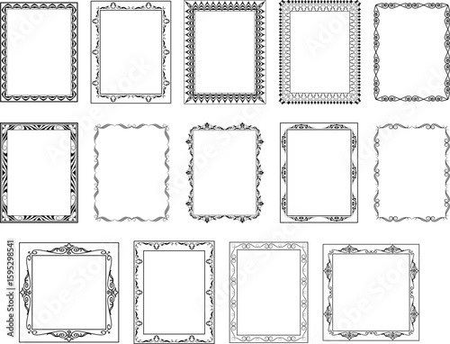 vector frames black on a white background