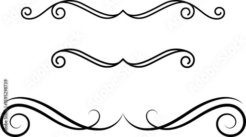 black and white set of delimiters for text, dividers