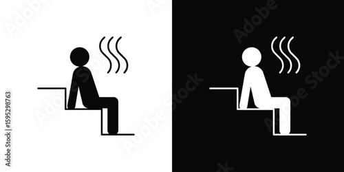 Sauna icon in modern thin line and glyph concept.