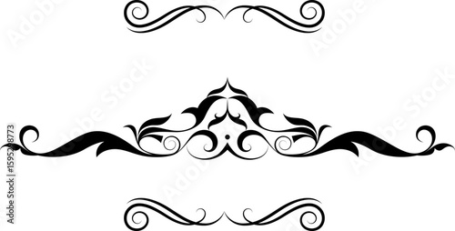 black and white set of delimiters for text, dividers
