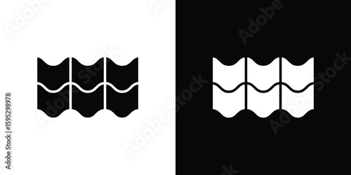 Roof tile icon in modern thin line and glyph concept.