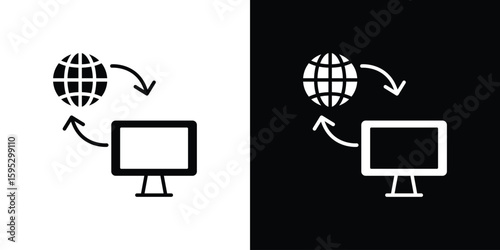 Remote Access icon in modern thin line and glyph concept.